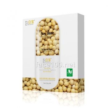 护肤品_白宝黄豆滋养美白蚕丝面膜_face100化