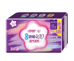 瞬吸棉柔超长420夜用3+1片