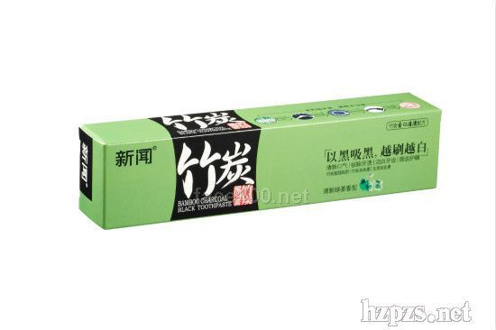 新闻竹炭黑牙膏（清新绿茶型）