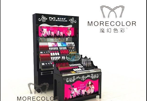 品牌彩妆 魔幻色彩美少女系列低价终端彩妆1.5m背柜形象柜台